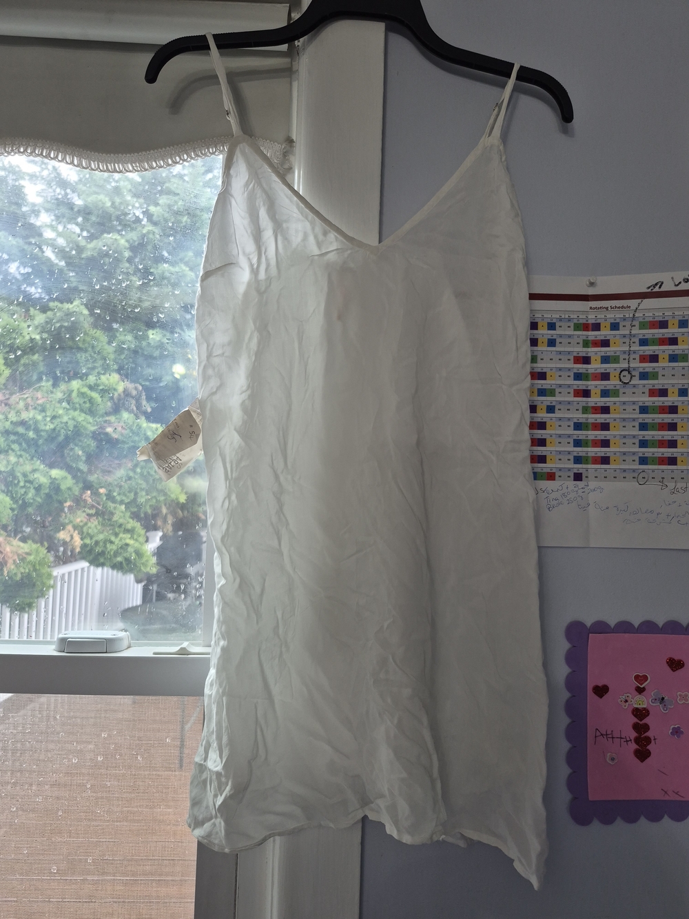 Free People Madewell Cream V-Neck Slip Dress with Spaghetti Straps